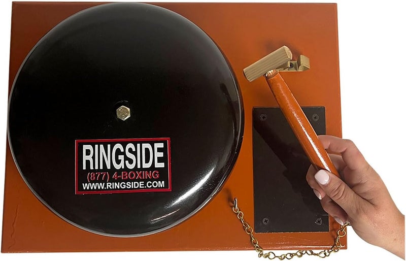 Ringside Boxing Wrestling Fight Bell Ring Gong - Large Black 10" with Brass Hammer - Image 3