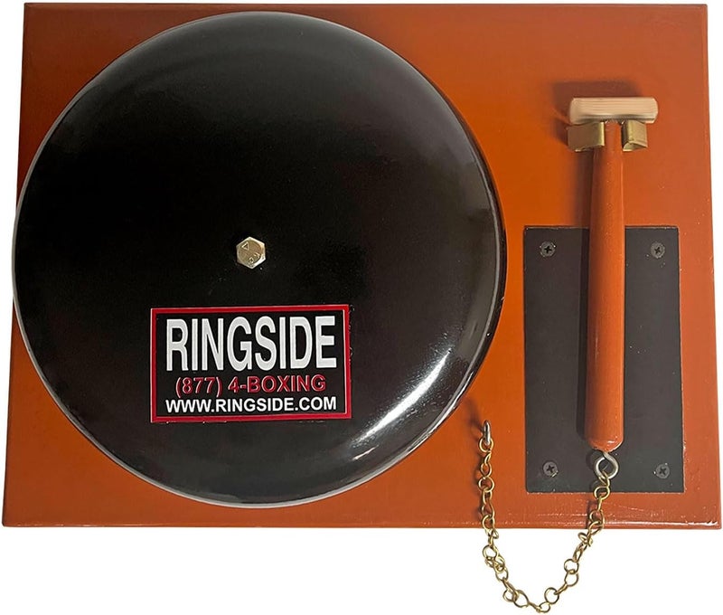 Ringside Boxing Wrestling Fight Bell Ring Gong - Large Black 10" with Brass Hammer - Image 2