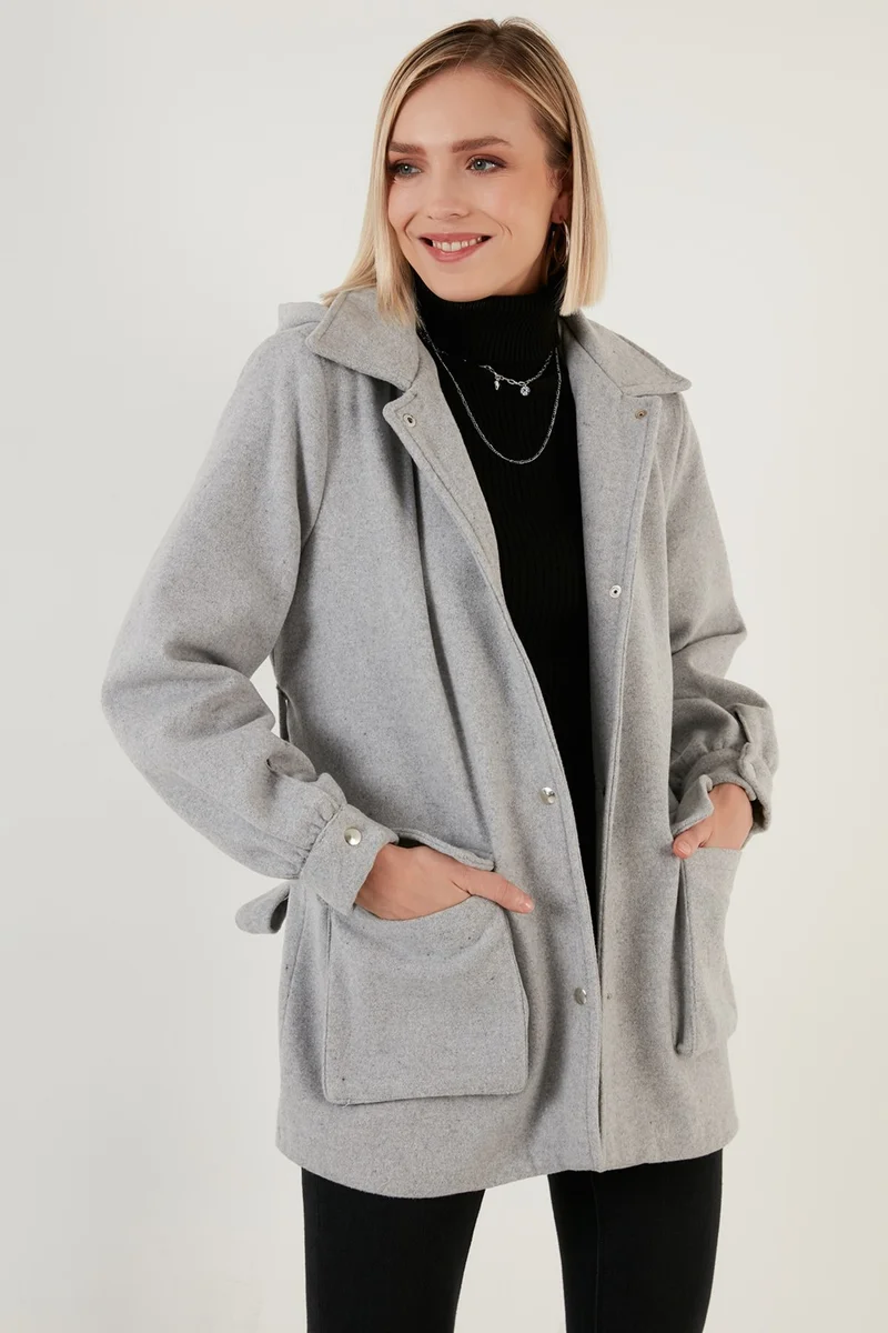 Lela Cotton Regular Fit Belted Hooded Coat Women's Coat 6380057