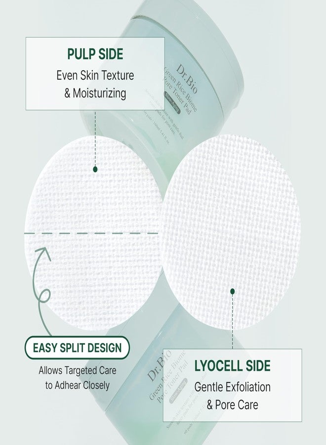 Dr.Bio Green Rice Biome Toner Pad (5.54oz/60 Pads) with Probiotic, Exfoliating, Remove Blackheads & Whiteheads, Radiant Skin, Dual-Sided Pad for Sensitive Skin, Fragrance-Free, Vegan Korean Skincare - Image 4