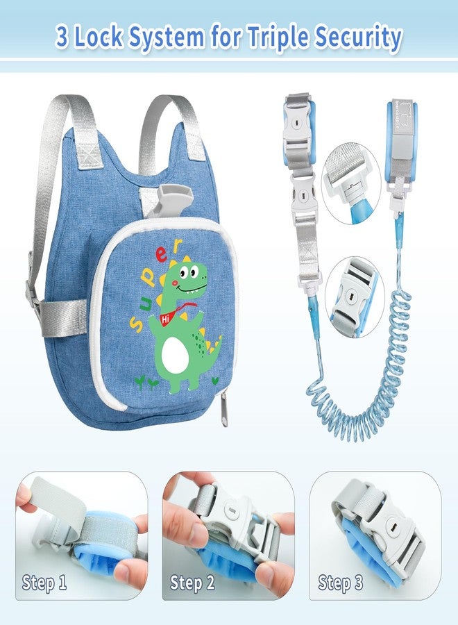 bearcouple Toddler Harness Backpack Leash with Wrist Link | Cute Dinosaur Anti-Lost Walking Strap for Kids | Foldable & Adjustable Child Safety Belt for Boys & Girls - Image 4