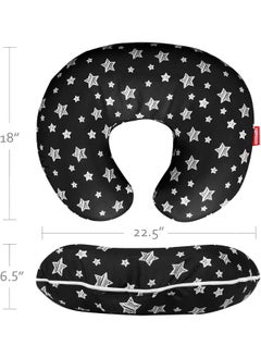 Moonsea Moonsea Nursing Pillow Cover Black with Star Print for Baby Boys, Snug Fits Boppy Nursing Pillows, Soft Breastfeeding Nursing Pillow Slipcovers, for Breastfeeding Moms  - Image 5
