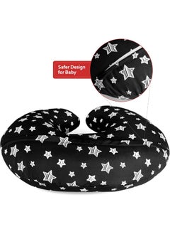 Moonsea Moonsea Nursing Pillow Cover Black with Star Print for Baby Boys, Snug Fits Boppy Nursing Pillows, Soft Breastfeeding Nursing Pillow Slipcovers, for Breastfeeding Moms  - Image 2