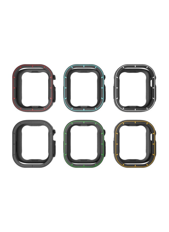 Generic For AppleWatch 49ultra Protective Shell Apple Watch Huaqiang North S8 Two-color Hollow Shell Film-Color:Elegant Black -Dimensions:Apple Ultra 49mm  - Image 4