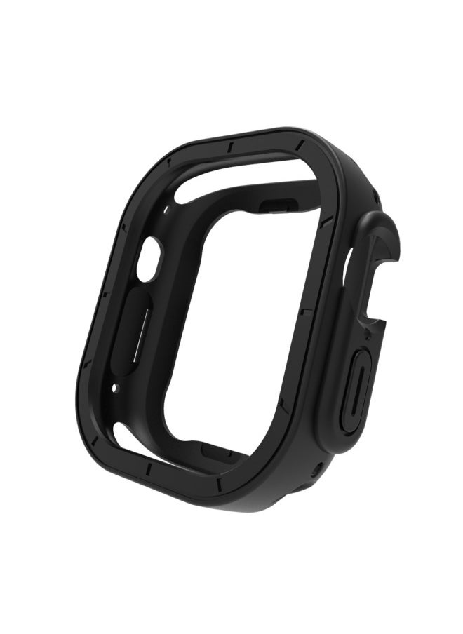Generic For AppleWatch 49ultra Protective Shell Apple Watch Huaqiang North S8 Two-color Hollow Shell Film-Color:Elegant Black -Dimensions:Apple Ultra 49mm  - Image 1
