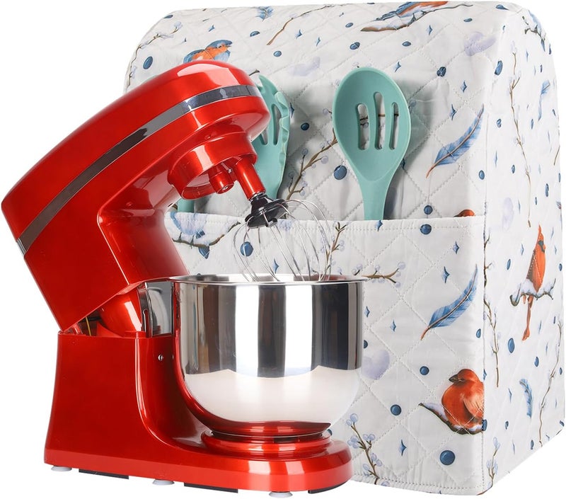 TUYUU غطاء خلاط Kitchen Aid الثابت متوافق مع خلاطات سعة 6-8 كوارت / خلاط Hamilton الثابت / موديلات الرأس المائل ورفع الوعاء، غطاء خلاط مطبوع بالزهور - Image 1