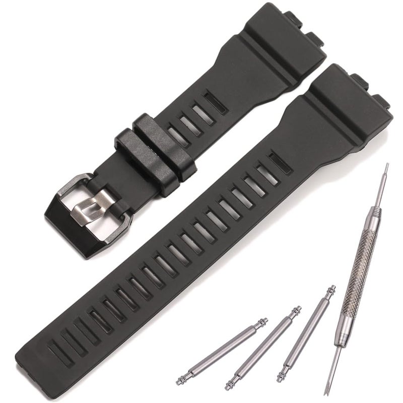 MCXGL Resin Strap Compatible with Casio GSquad GBD800 GBD800UC GBA800 Black Watch Band Replacement Wristband Black - Image 2