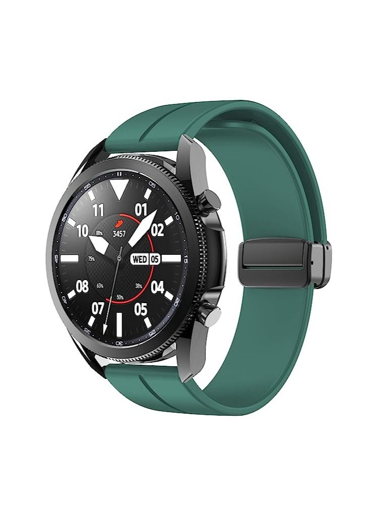 22mm Silicone Strap With Magnetic Folding Buckle For Oraimo Tempo W 2 OSW20- Smart Watch Sport  Green  - Image 4