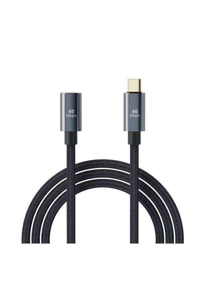 Typec Male-female Extension Cable Suitable For Mobile Phone Notebook Transmission 40g Projection Screen USB4 Full-function Data Cable-Color:Type-C Male To Female USB4 Extension Cable 1 M  - Image 1