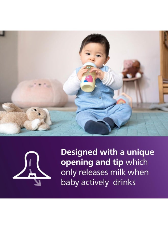 Philips Philips Avent PPSU Natural Baby Bottles with Medium Flow Nipples (Flow 3), 9oz, with Decoration, 2-Pack, SCY943/02 - Image 4