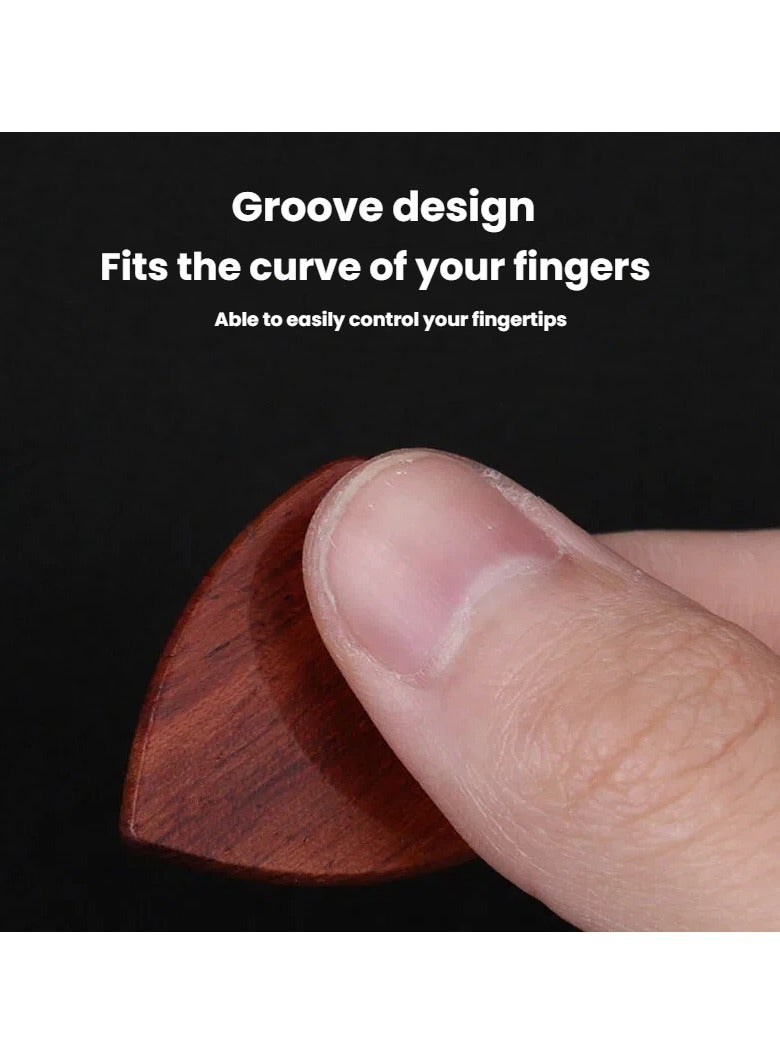 general Handmade Guitar Pick Box Solid Wood Guitar Case Pick Storage Box Gift Box Wooden Thumb Pick Box Set of Five Picks - Image 3