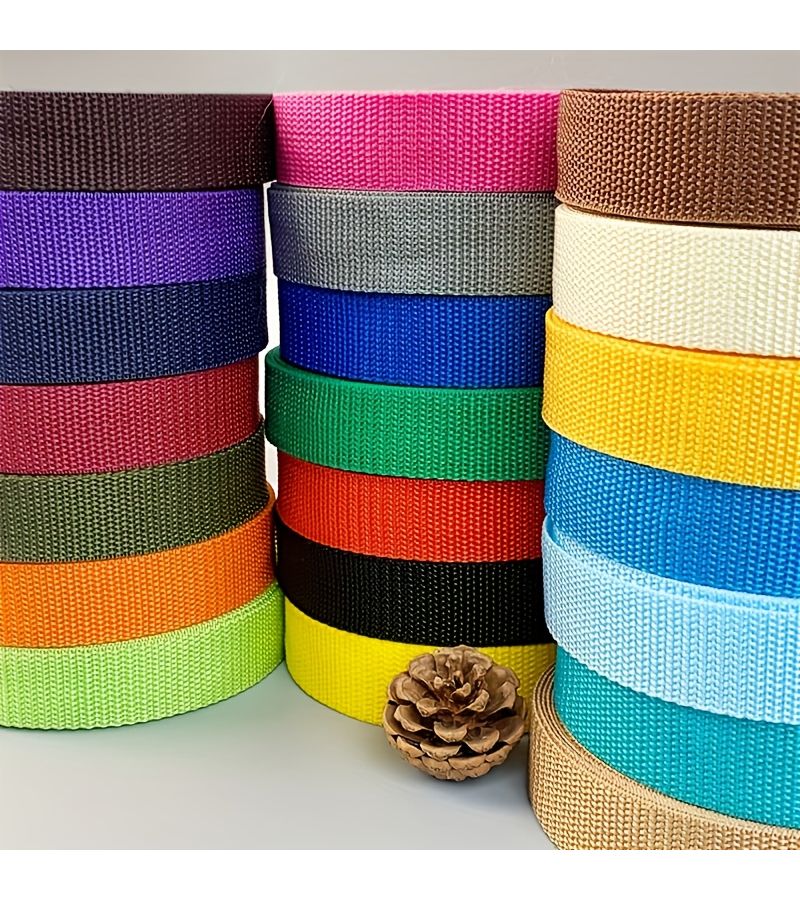 Navy Blue Polyester Webbing 20 Yards x 0.984 Inches for DIY Bag Straps and Accessories - Image 1