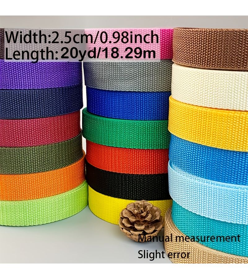 Navy Blue Polyester Webbing 20 Yards x 0.984 Inches for DIY Bag Straps and Accessories - Image 2