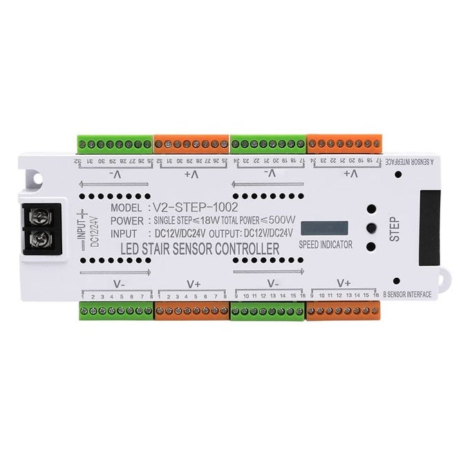 LED MOTION SENSOR CONTROLLER FOR LED STAIRCASE LED STRIP LIGHTING UPTO 32 STEPS ADJUSTABLE LIGHTING CONTROLLER 32CH STAIR CONTROLLER