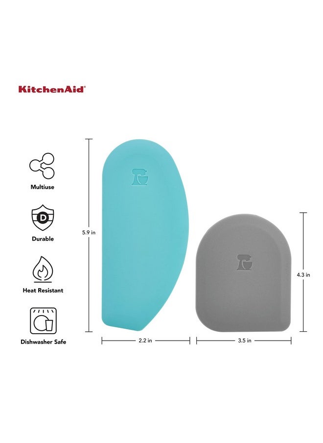 KitchenAid KitchenAid Gourmet Bowl Scraper, Set of 2, Aqua Sky and Storm Grey  - Image 2