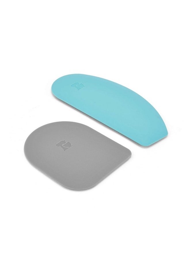 KitchenAid KitchenAid Gourmet Bowl Scraper, Set of 2, Aqua Sky and Storm Grey  - Image 1