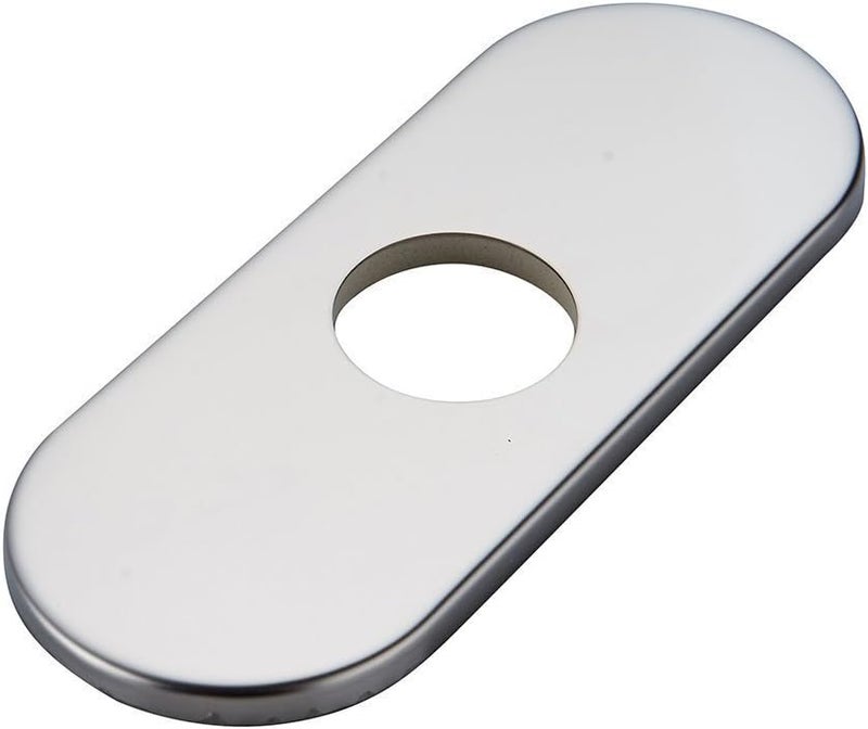Green Spring 6 Inch Chrome Sink Hole Cover, 4" Hole Cover Deck Plate, Round Bathroom Faucet Deck Plate, Faucet Escutcheon for Bathroom or Kitchen Vanity Sink Faucets Stainless Steel - Image 1