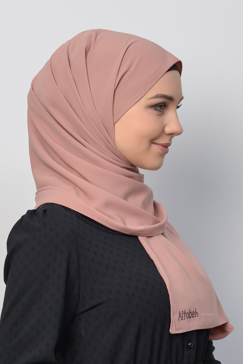 Altobeh Medina Silk Plain Hijab Shawl-Skin Color  - Image 3