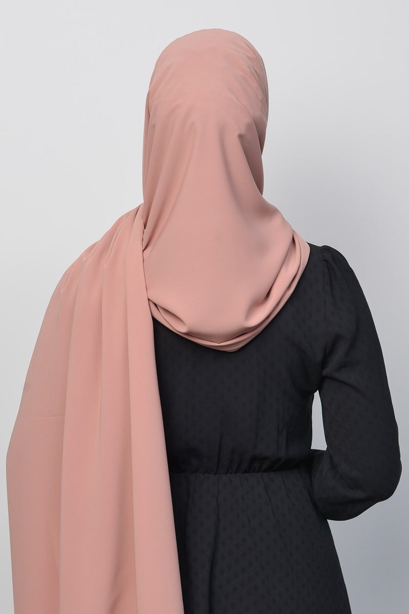 Altobeh Medina Silk Plain Hijab Shawl-Skin Color  - Image 5