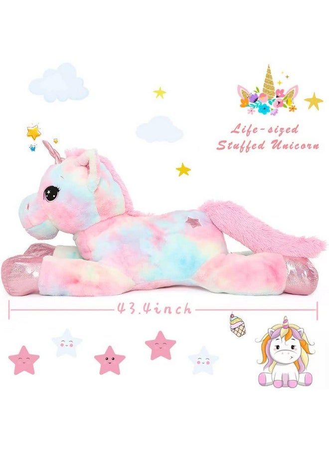 AVSHUB AVSHUB Unicorn Stuffed Animal Soft Unicorn Rainbow Fur Multicolor Plush Pillow Giant Stuffed Unicorn Safe for New Born Baby Boy and Girl, Soft Toy for Gifts for Girls (Purple, Size 100 cm)  - Image 2