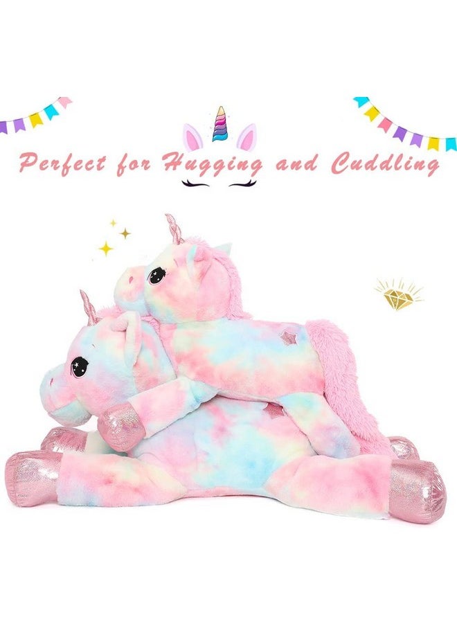 AVSHUB AVSHUB Unicorn Stuffed Animal Soft Unicorn Rainbow Fur Multicolor Plush Pillow Giant Stuffed Unicorn Safe for New Born Baby Boy and Girl, Soft Toy for Gifts for Girls (Purple, Size 100 cm)  - Image 4