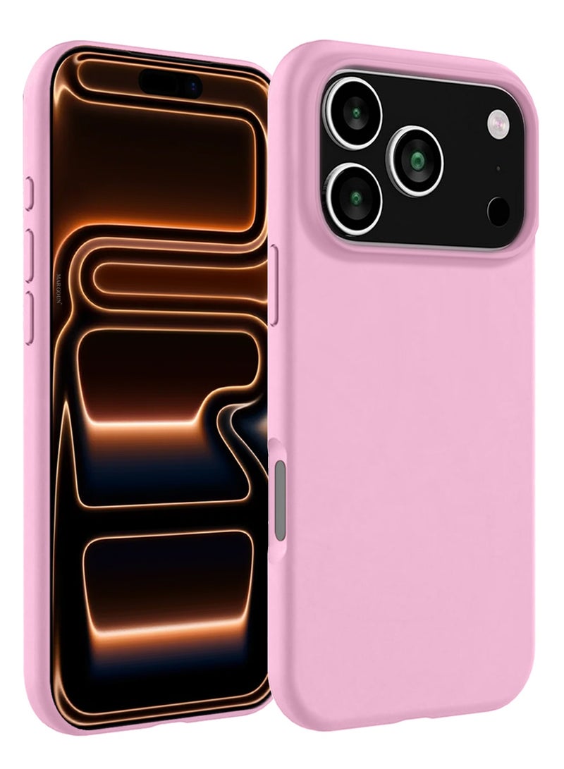 CATANES 2 Packs Silicone Protective Phone Case for iPhone 17 Pro Max - Soft Anti-Scratch Microfiber Lining Ultra Slim Drop Protection Phone Cover with 3D Screen Protector - Pink - Image 2