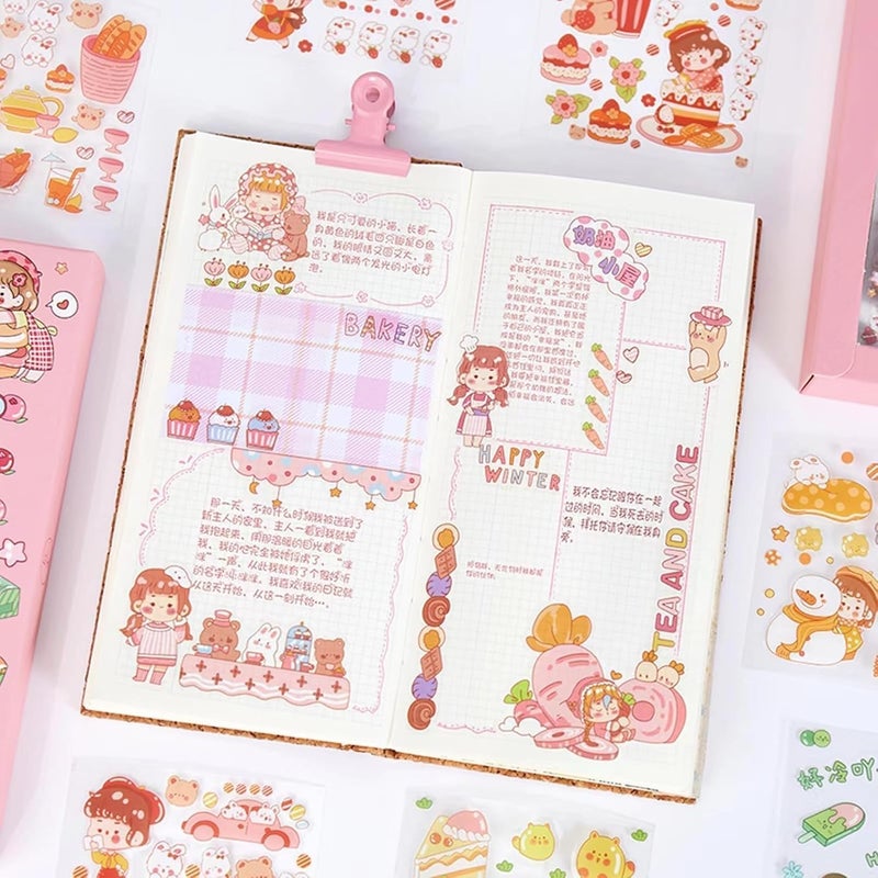 Gladnes Sweet Party Kawaii Sticker 100 Sheets of Cute Washi Stickers for Scrapbooking Gift Wrapping DIY Crafts Party Decorations Mobile Covers Laptop Journal Gift Set - Image 2
