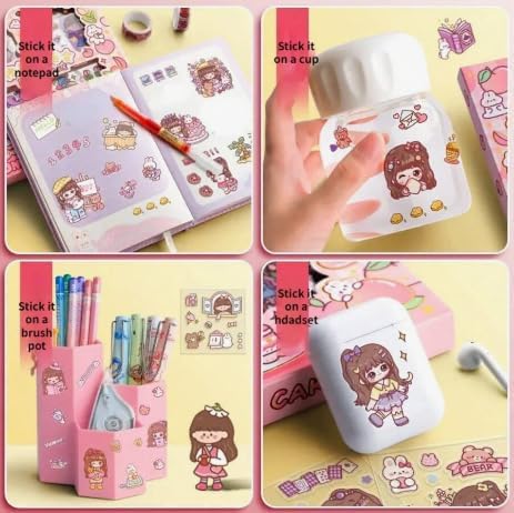 Gladnes Sweet Party Kawaii Sticker 100 Sheets of Cute Washi Stickers for Scrapbooking Gift Wrapping DIY Crafts Party Decorations Mobile Covers Laptop Journal Gift Set - Image 4