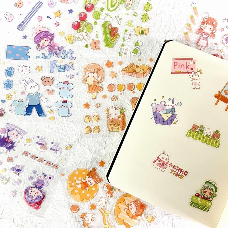 Gladnes Sweet Party Kawaii Sticker 100 Sheets of Cute Washi Stickers for Scrapbooking Gift Wrapping DIY Crafts Party Decorations Mobile Covers Laptop Journal Gift Set - Image 5
