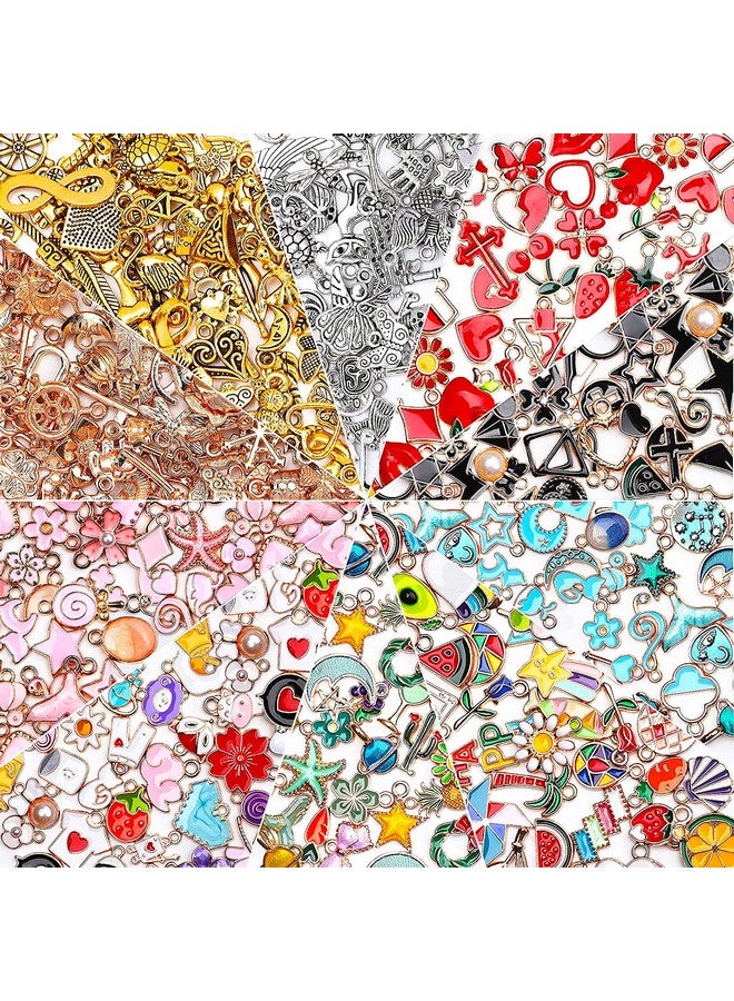 SANNIX 500Pcs Charms Bulk Wholesale Assorted Gold Plated Enamel Pendants Earring for Bracelet Necklace DIY Jewelry Making Craft Supplies - Image 1