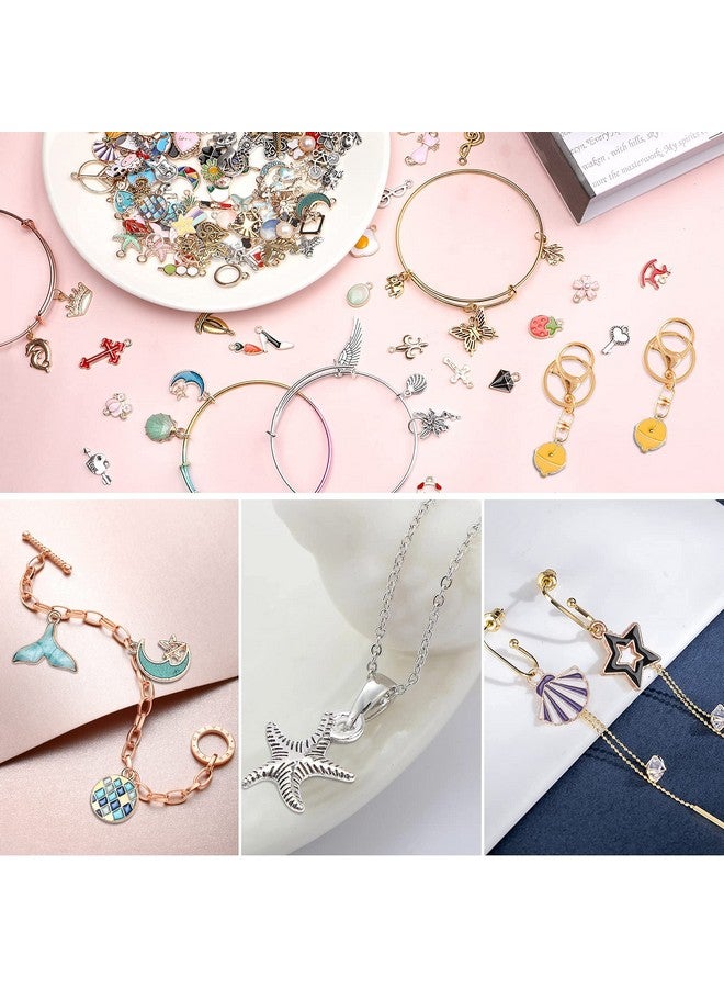 SANNIX 500Pcs Charms Bulk Wholesale Assorted Gold Plated Enamel Pendants Earring for Bracelet Necklace DIY Jewelry Making Craft Supplies - Image 5
