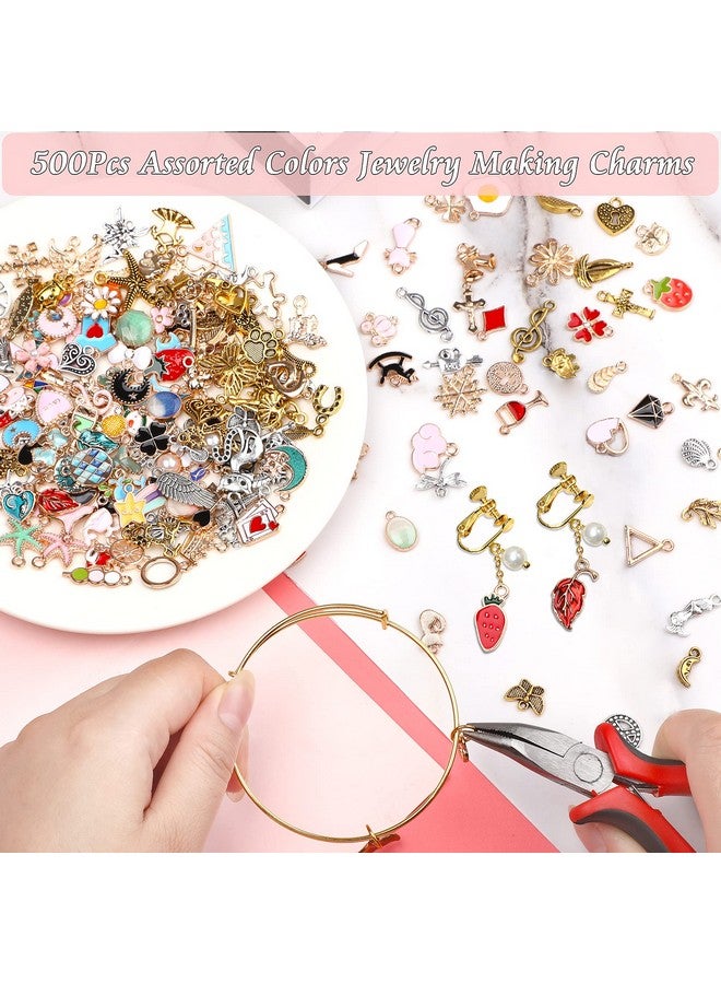 SANNIX 500Pcs Charms Bulk Wholesale Assorted Gold Plated Enamel Pendants Earring for Bracelet Necklace DIY Jewelry Making Craft Supplies - Image 3