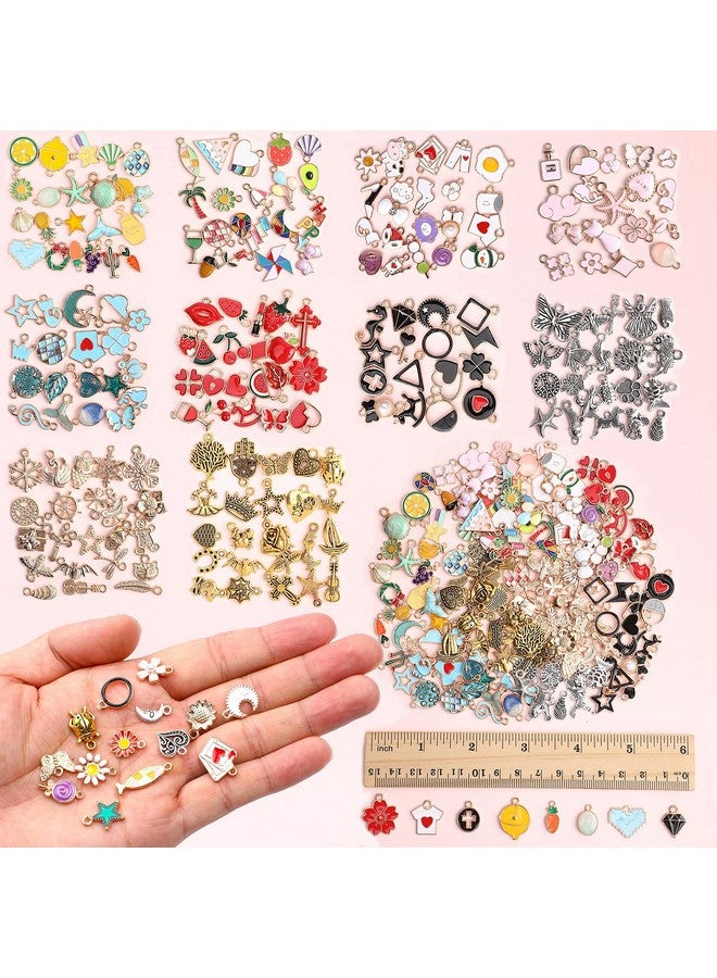 SANNIX 500Pcs Charms Bulk Wholesale Assorted Gold Plated Enamel Pendants Earring for Bracelet Necklace DIY Jewelry Making Craft Supplies - Image 2