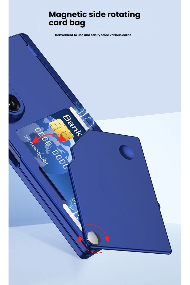 غطاء هاتف مناسب لـ Samsung Z Fold7 - مزود بحامل دوار لحمل البطاقات، وحامل قائم مغناطيسي مضاد للصدمات، مع هيكل صلب متكامل بفتحات دقيقة وطبقة حماية. - Image 2