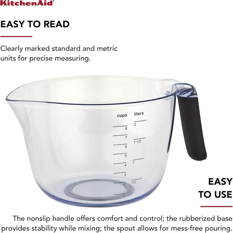 KitchenAid Universal Plastic Batter Bowl 8Cup Onyx Black - Image 3