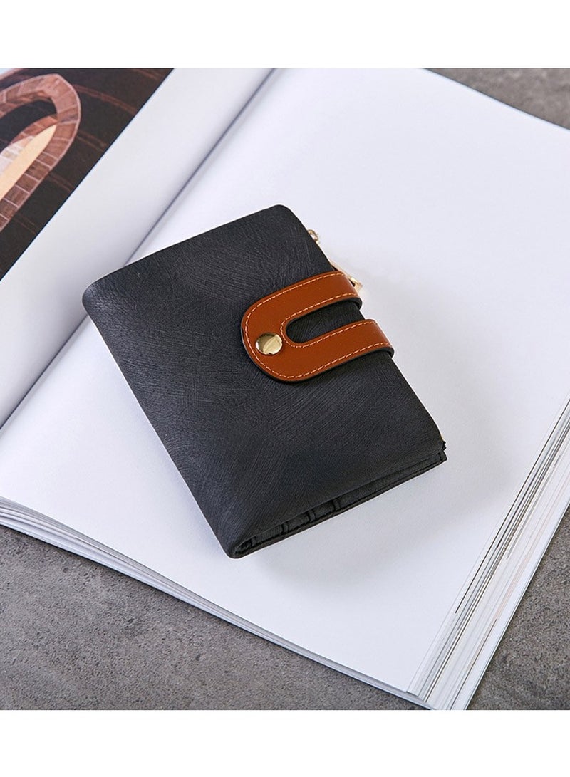 KASTWAVE Wallet, Women's Rfid Small Bifold Leather Wallet Ladies Mini Zipper Coin Purse id card Pocket, Slim Compact Thin (Black) - Image 4