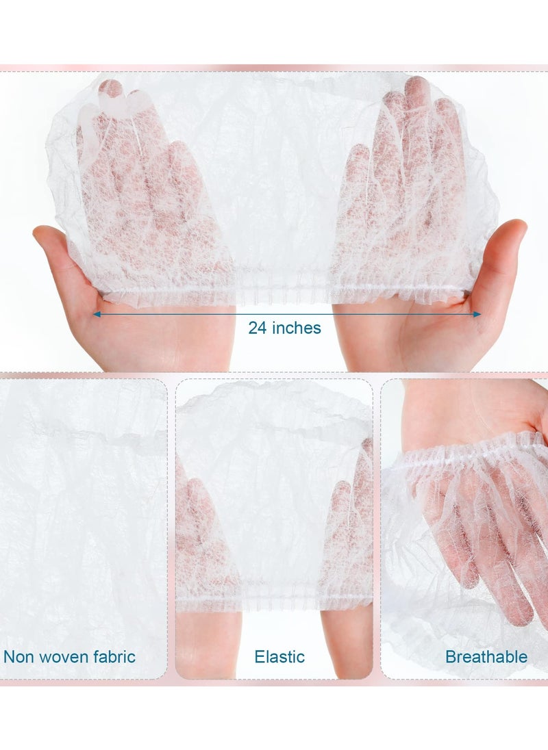 SYOSI - Disposable Bouffant Cap 24 Inch Non Woven Hair Net Caps Elastic Free Size Head Cover Net for Hospital Salon Spray Tan Home Industries Cosmetics Kitchen Cooking (White Color), 300 Pcs - Image 1