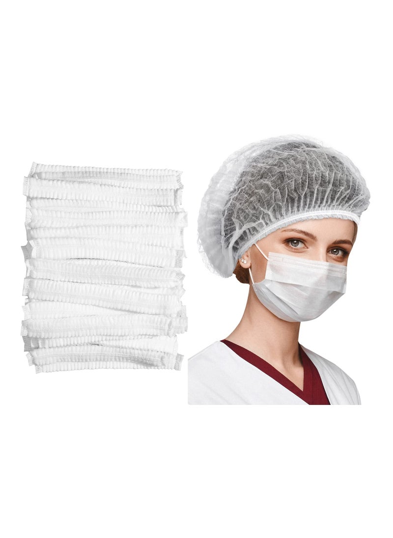 SYOSI - Disposable Bouffant Cap 24 Inch Non Woven Hair Net Caps Elastic Free Size Head Cover Net for Hospital Salon Spray Tan Home Industries Cosmetics Kitchen Cooking (White Color), 300 Pcs - Image 1