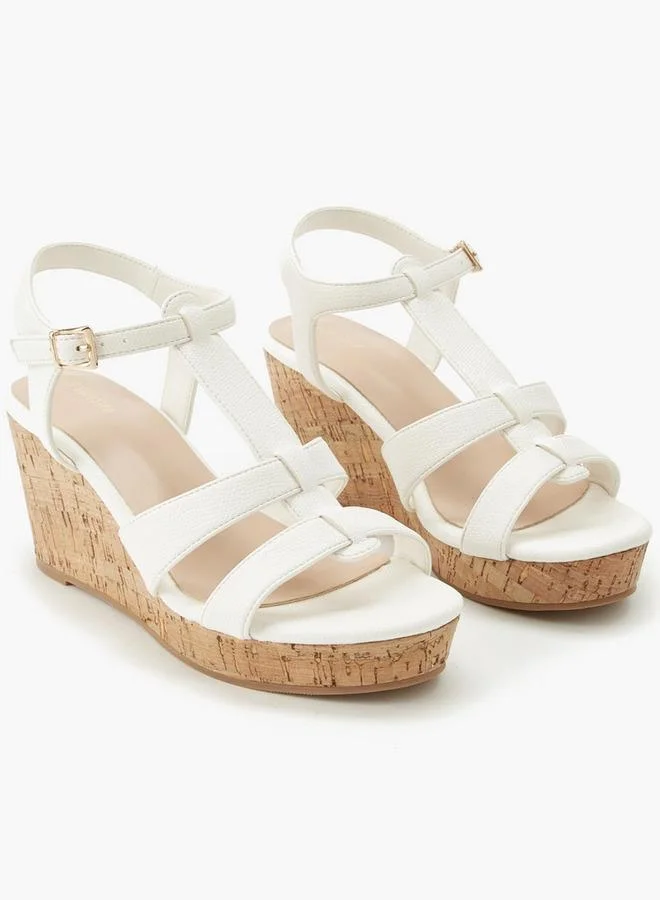 Surestep Women Textured Wedge Sandals
