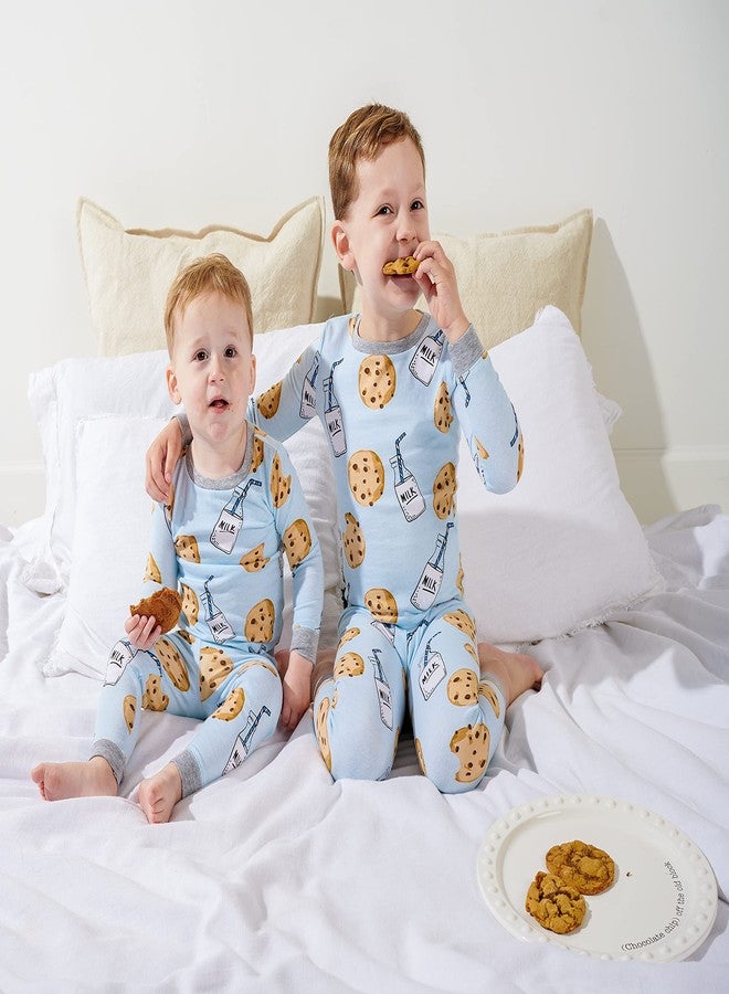 Mud Pie Boys' Milk and Cookies Pajama Set - Blue 4T US - Image 5