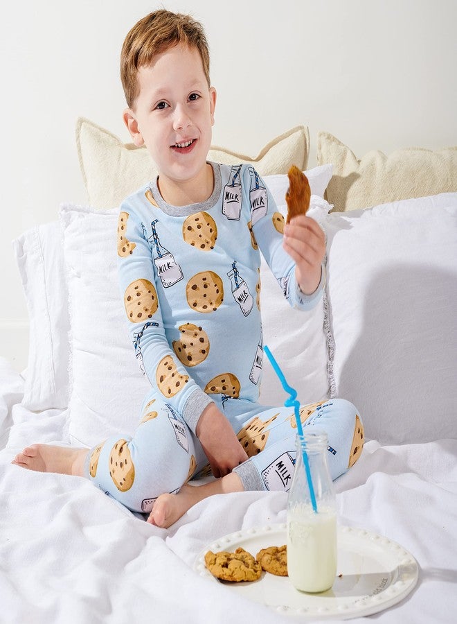 Mud Pie Boys' Milk and Cookies Pajama Set - Blue 4T US - Image 3