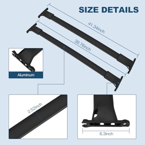 ECCPP حامل سقف ECCPP متوافق مع فورد إيسكيب 2013-2019 حوامل البضائع حقائب السقف حاملة القوارب الكاياك - أقصى تحميل 150 رطل ملحقات حامل الكاياك - Image 4