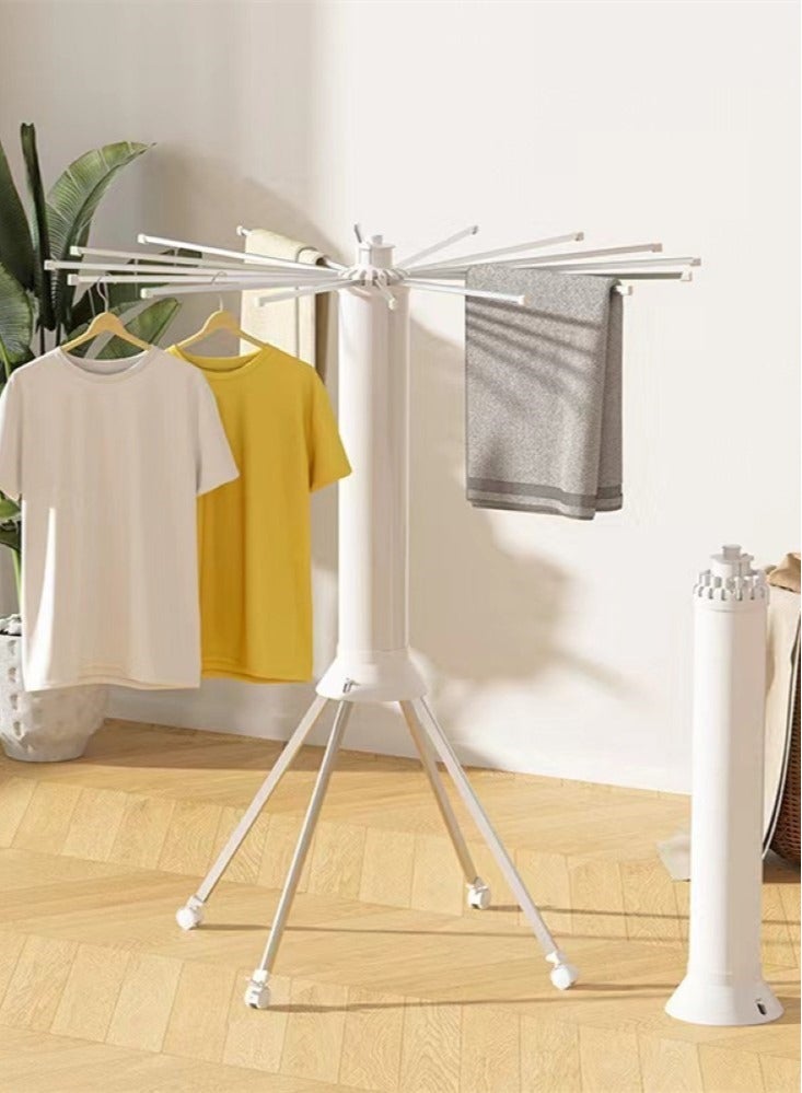 Kutis 1-Piece Clothes Dryer Rack Foldable Drying Rack Stainless Steel And ABS White 112x125 cm - Image 1
