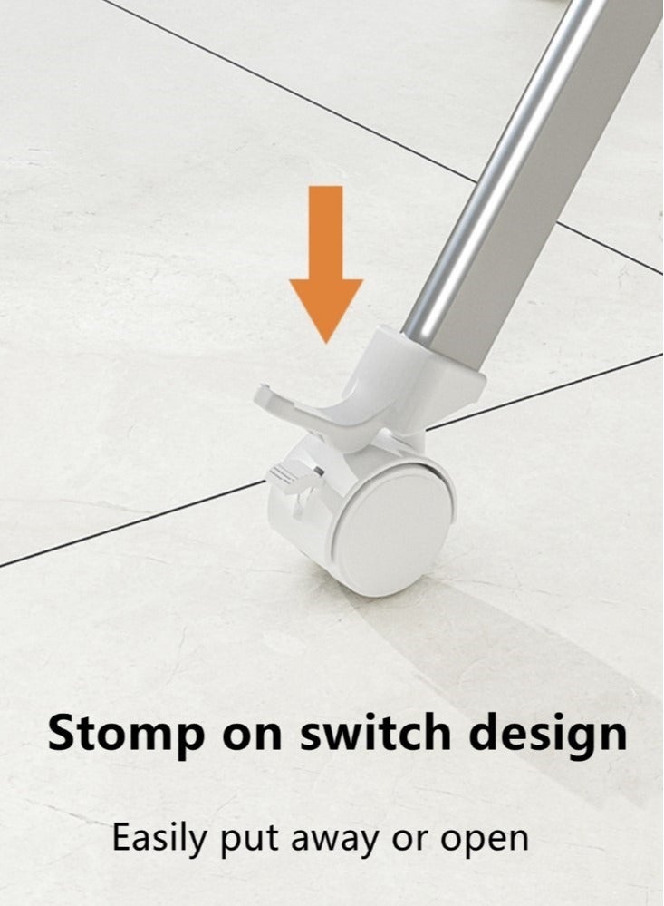 Kutis 1-Piece Clothes Dryer Rack Foldable Drying Rack Stainless Steel And ABS White 112x125 cm - Image 3