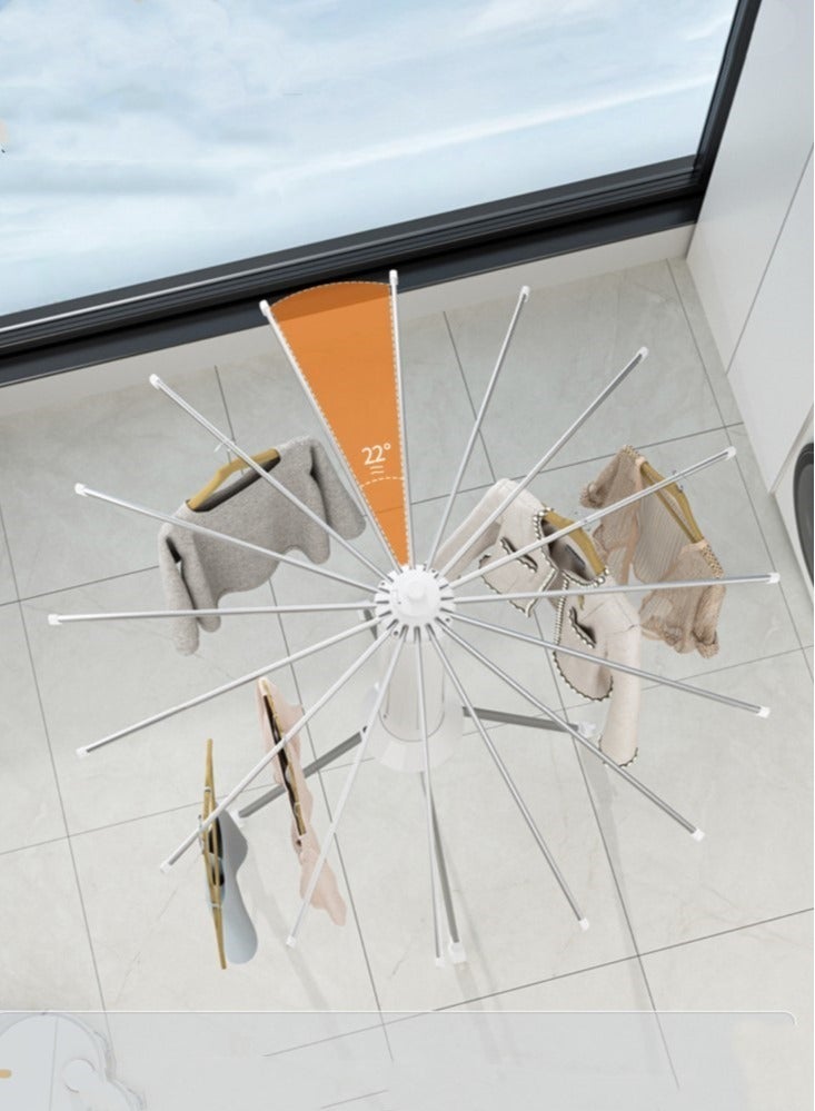 Kutis 1-Piece Clothes Dryer Rack Foldable Drying Rack Stainless Steel And ABS White 112x125 cm - Image 4