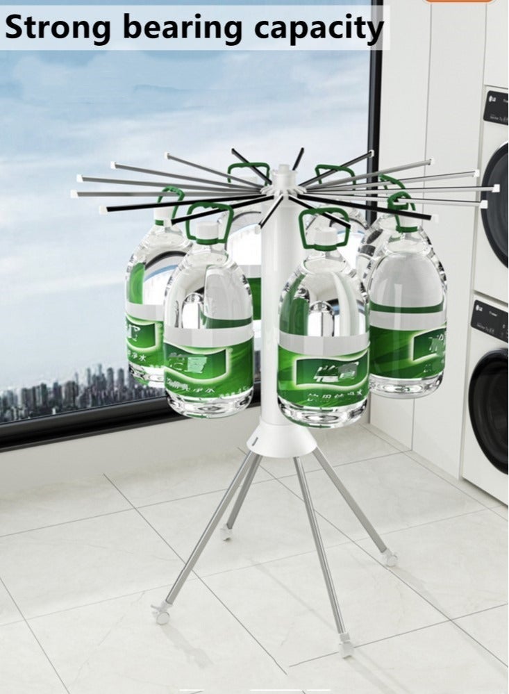 Kutis 1-Piece Clothes Dryer Rack Foldable Drying Rack Stainless Steel And ABS White 112x125 cm - Image 5