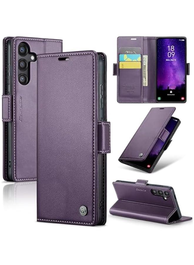 Leather protective cover compatible with Samsung Galaxy S25 Plus, Purple - Image 1