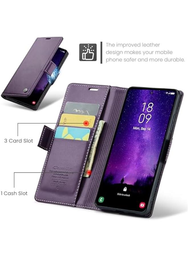 Leather protective cover compatible with Samsung Galaxy S25 Plus, Purple - Image 3