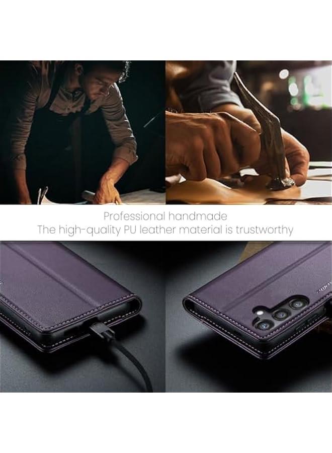 Leather protective cover compatible with Samsung Galaxy S25 Plus, Purple - Image 5