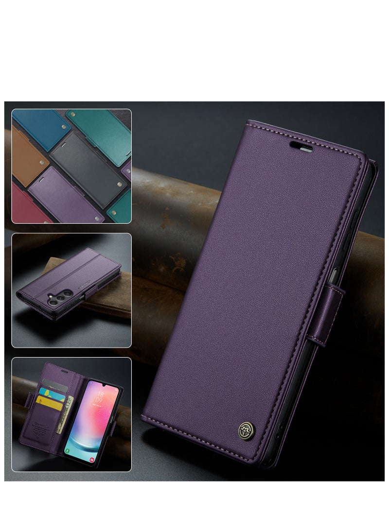 Leather protective cover compatible with Samsung Galaxy S25 Plus, Purple - Image 2